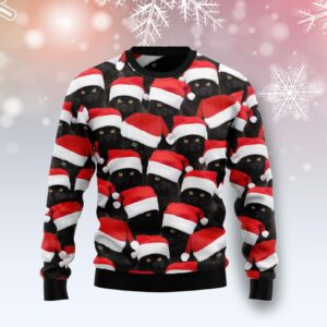 Black Cat Group Ugly Christmas Sweater Product Photo 1