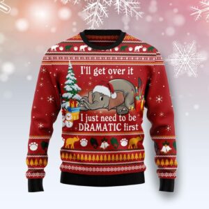 Elephant I Ll Get Over It Ugly Christmas Sweater Product Photo 1
